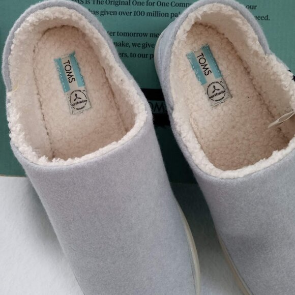TOMS Women's "Ezra" Mid Grey REPRIEVE Two Tone Felt Slipper/Shoe Size 8 - Picture 2 of 9